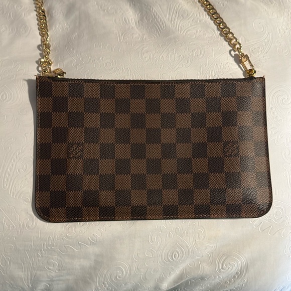 Authentic Louis Vuitton Damier Ebene Neverfull Pochette - Picture 2 of 9